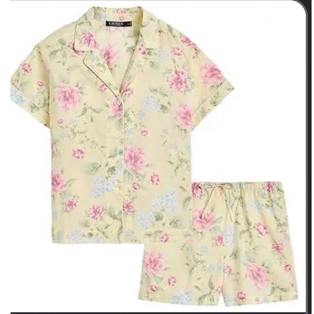 Lauren Ralph‎ Lauren Floral Pajama Set Lightweight Cotton Summer Set Small